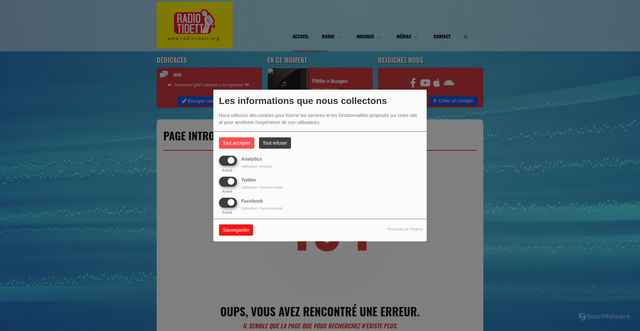 Security scan screenshot of https://radiotidett.org/'%20+%20image%20+%20'