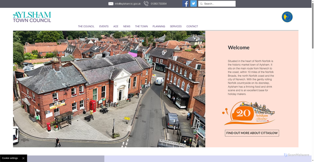 Security scan screenshot of http://www.aylsham-tc.gov.uk