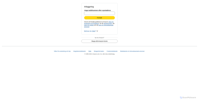 Security scan screenshot of https://www.amazon.se/subscriptions/external/entitlement/preActivate?et=a3ac1226-0408-4653-9f34-e97875e29321