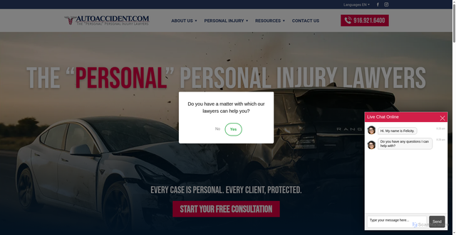 Security scan screenshot of https://autoaccident.com/