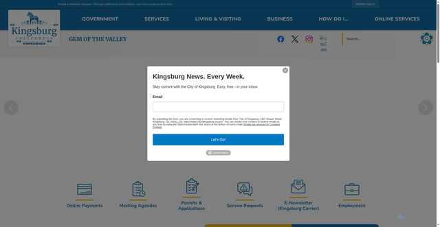 Security scan screenshot of https://cityofkingsburg-ca.gov/