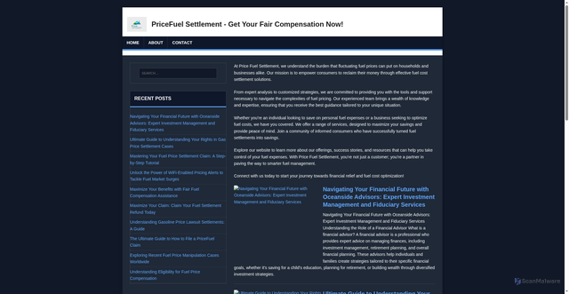 Security scan screenshot of pricefuelsettlement.com