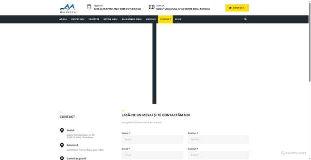 Security scan screenshot of https://malidcom-beton.ro/?p=3365