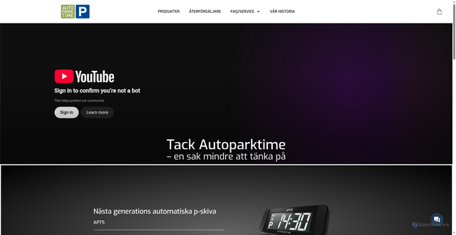 Security scan screenshot of https://autoparktime.se