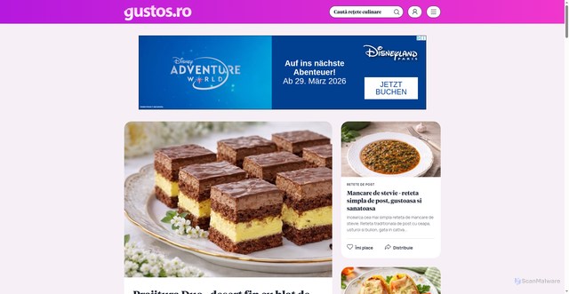 Security scan screenshot of https://www.gustos.ro