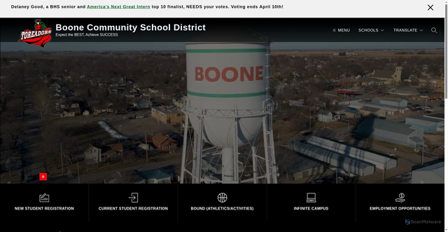 Security scan screenshot of https://www.boonecsd.org/