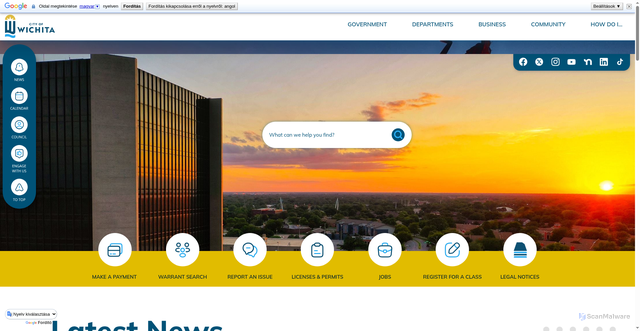 Security scan screenshot of https://www.wichita.gov/