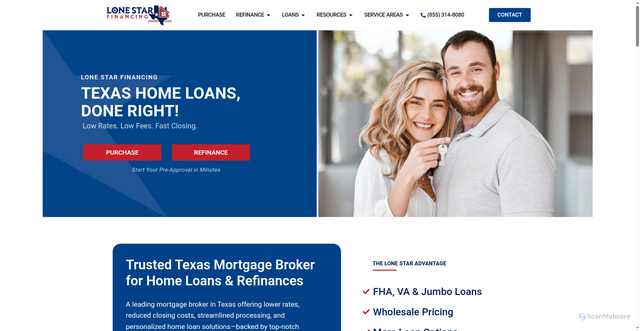 Security scan screenshot of https://lonestarfinancing.com/