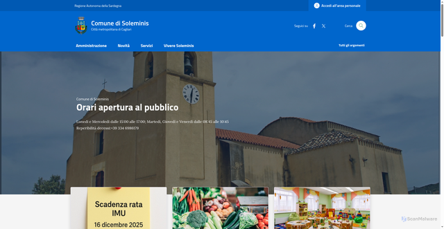 Security scan screenshot of https://www.comune.soleminis.su.it/