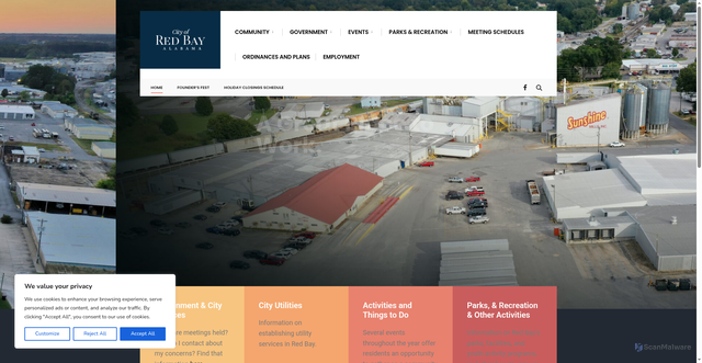 Security scan screenshot of http://www.redbay-al.gov/