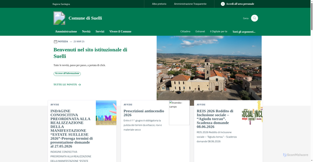 Security scan screenshot of https://www.comunesuelli.it