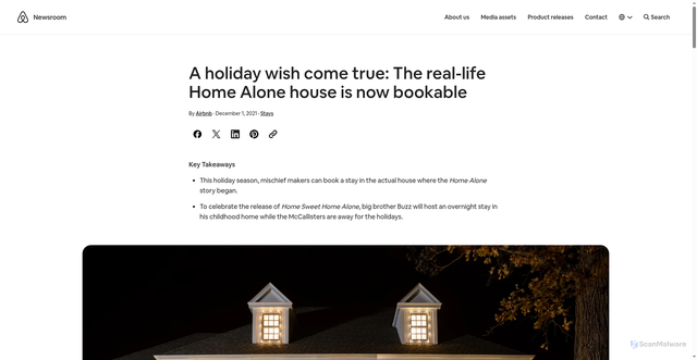 Security scan screenshot of https://news.airbnb.com/a-holiday-wish-come-true-the-real-life-home-alone-house-is-now-bookable/