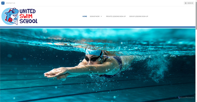 Security scan screenshot of https://www.unitedswim.net/page/home