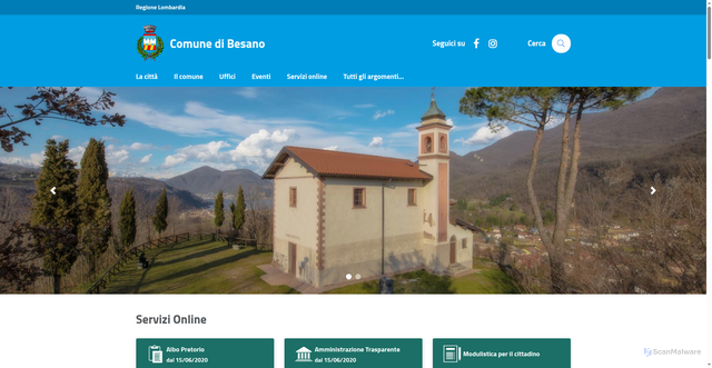 Security scan screenshot of https://www.comune.besano.va.it