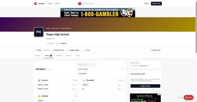 Security scan screenshot of https://csz.network/schools/pieper-high-school