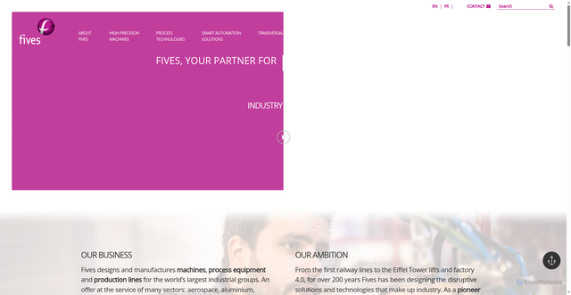 Security scan screenshot of https://www.fivesgroup.com/