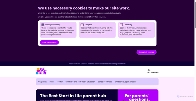 Security scan screenshot of https://www.beststartinlife.gov.uk/