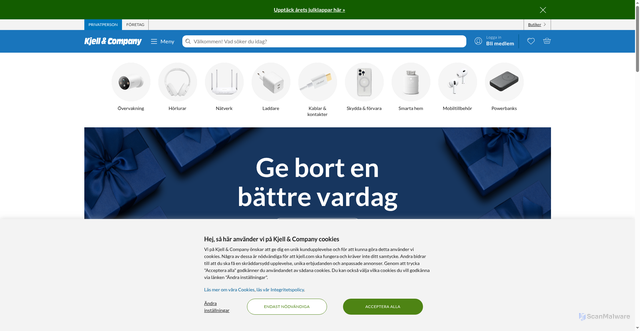 Security scan screenshot of https://www.kjell.com/