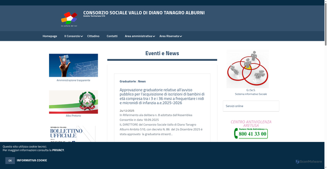 Security scan screenshot of https://www.pianosociales10.it