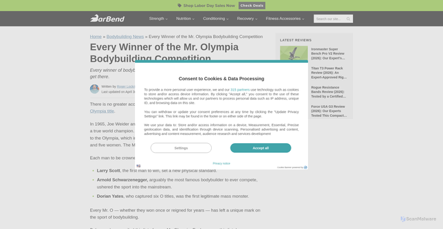 Security scan screenshot of https://barbend.com/news/mr-olympia-winners/