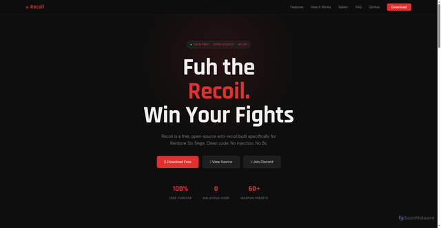 Security scan screenshot of https://n1k0fr.github.io/Nexus-Recoil/#safety
