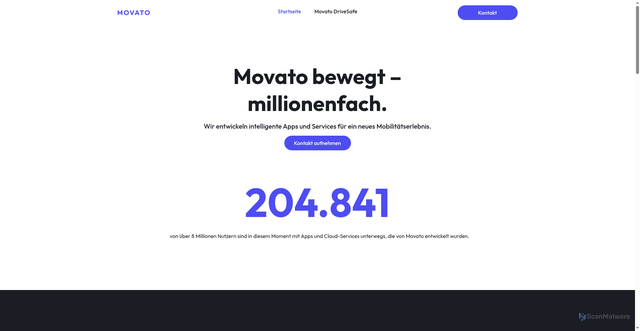 Security scan screenshot of https://movato.de