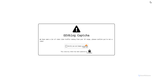Security scan screenshot of https://www.eevblog.com
