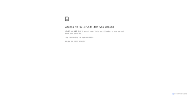Security scan screenshot of https://17.57.144.137