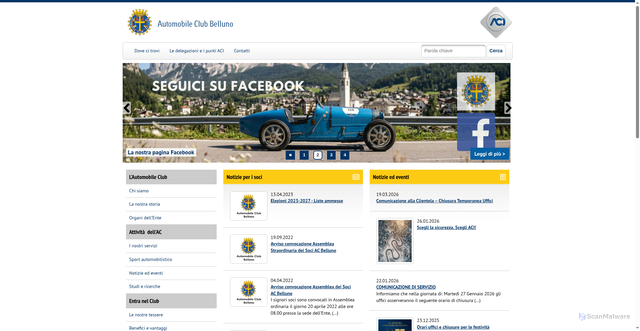 Security scan screenshot of https://www.belluno.aci.it
