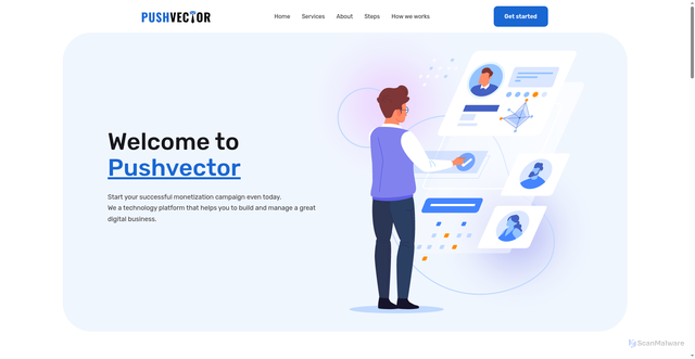 Security scan screenshot of https://pushvector.net