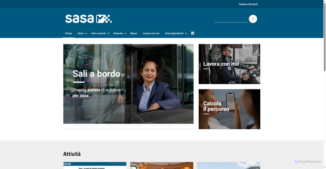 Security scan screenshot of https://www.sasabz.it/