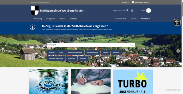 Security scan screenshot of https://www.gemeinde.welsberg-taisten.bz.it