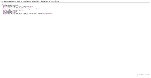 Security scan screenshot of https://aliyun-osm-maven.oss-cn-shanghai.aliyuncs.com