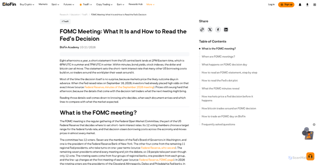 Security scan screenshot of https://blofin.com/en/academy/education/tradfi/fomc-meeting