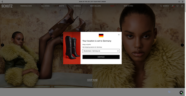 Security scan screenshot of https://schutz-shoes.com