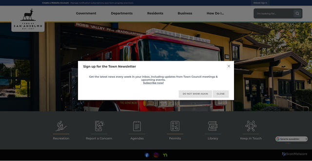 Security scan screenshot of https://sananselmo.gov/