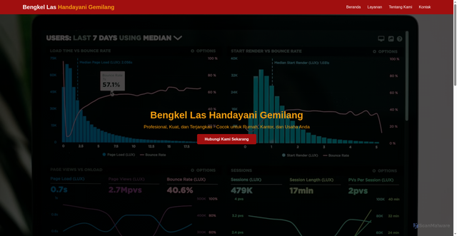 Security scan screenshot of https://handayanigemilang-fvdn9uyu8t.edgeone.app/