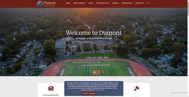 Security scan screenshot of https://www.dumontnj.gov/