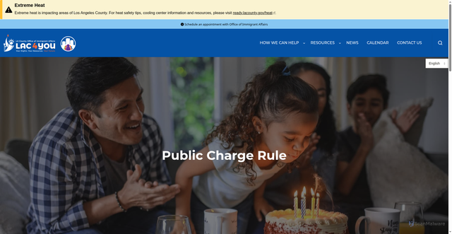 Security scan screenshot of https://oia.lacounty.gov/publiccharge/