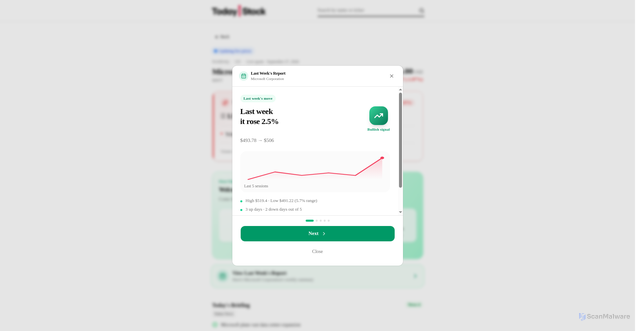 Security scan screenshot of https://en.today-stock.com/stocks/MSFT
