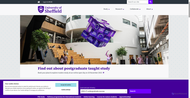 Security scan screenshot of https://sheffield.ac.uk/