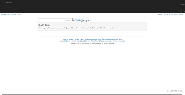 Security scan screenshot of https://search.ambest.com