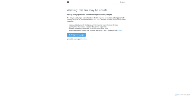 Security scan screenshot of https://t.co/1ocKcULk2M
