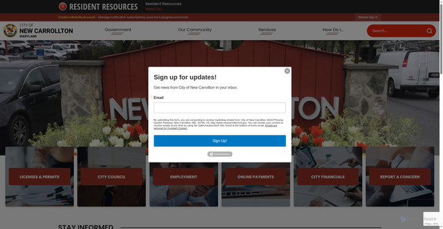 Security scan screenshot of https://newcarrolltonmd.gov/