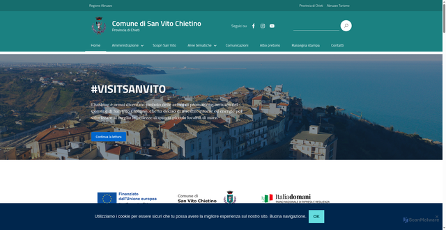 Security scan screenshot of https://www.comunesanvitochietino.it/