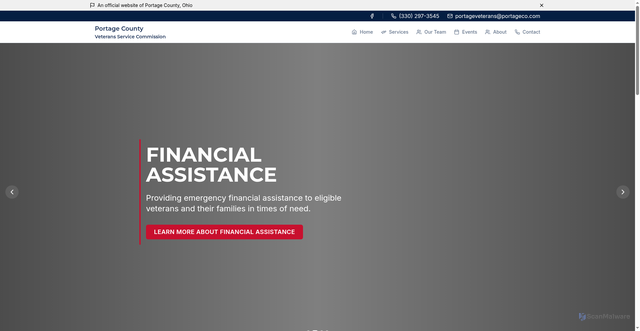 Security scan screenshot of https://portageohvets.gov/