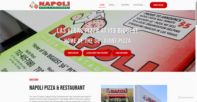Security scan screenshot of https://napolipizzalv.com/