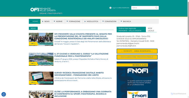 Security scan screenshot of https://www.fnofi.it/ofi-piemonte/