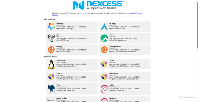 Security scan screenshot of https://mirror.geo.liquidweb.com