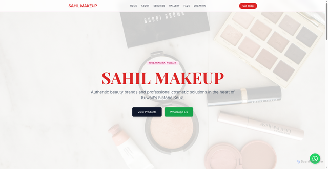 Security scan screenshot of https://sahilmakeup.com/